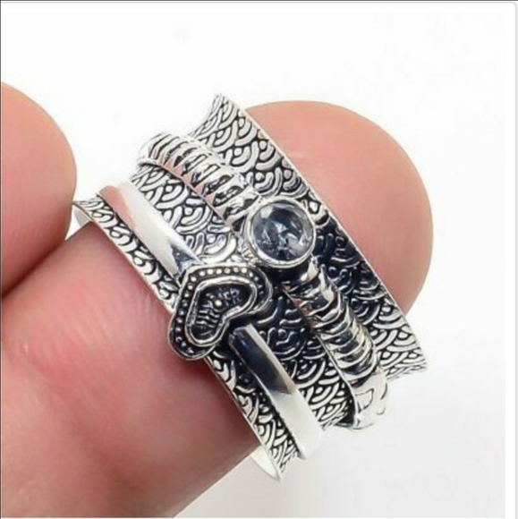 New Alexandrite 925 Silver Spinner Meditation Ring. - Picture 2 of 3